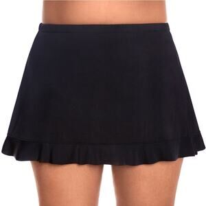 St Johns Bay Black Ruffled Swim Skirt Bathing Suit Swimsuit Bottoms Preppy 16 XL
